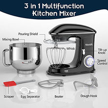 Load image into Gallery viewer, HOWORK 8.5QT Stand Mixer, 660W Tilt-Head 6+0+P-Speed Kitchen Dough Mixer, Planetary Mixing Electric Kitchen Mixer With Dough Hook, Beater &amp; Egg Whisk, Dishwasher Safe (8.5 QT, Black)
