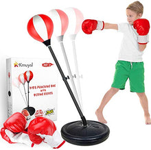 Load image into Gallery viewer, KMUYSL Punching Bag for Kids, Boxing Bag Set for Age 5,6,7,8,9,10, Height Adjustable Punching Bag Incl Boxing Gloves, Best Toy Gift for Boys
